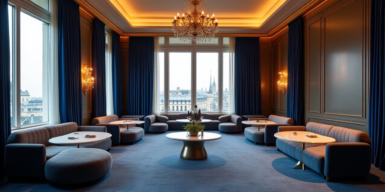 Salle de conférence de luxe au Axiom Hotel avec vue sur Paris